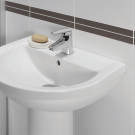 Fixation lavabo traversante