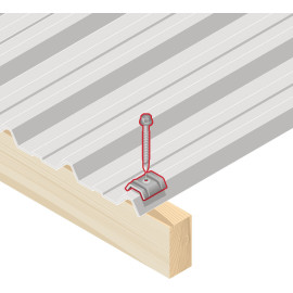 Vis bac acier - sommet de nervure - support bois - TH